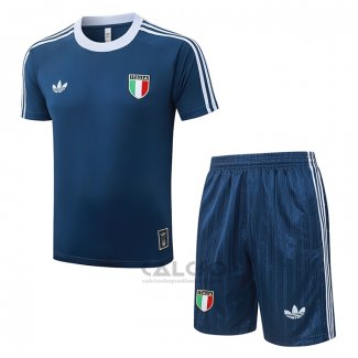 Tuta da Track Italia Manica Corta 2026-2027 Blu - Pantaloncini