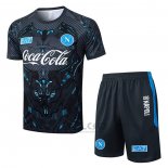 Tuta da Track Napoli Manica Corta 2025-2026 Nero - Pantaloncini