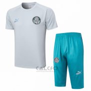 Tuta da Track Palmeiras Manica Corta 2023-2024 Grigio - Pantaloncini