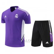 Tuta da Track Real Madrid Manica Corta 2022-2023 Purpura - Pantaloncini