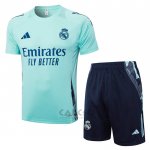 Tuta da Track Real Madrid Manica Corta 2024-2025 Verde - Pantaloncini
