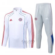 Tuta da Track di Felpa Bayern Monaco 2025-2026 Bianco Rosso