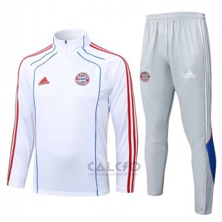 Tuta da Track di Felpa Bayern Monaco 2025-2026 Bianco Rosso