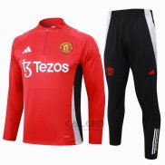 Tuta da Track di Felpa Manchester United 2024-2025 Rosso