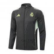 Giacca a Vento Real Madrid 2025-2026 Grigio Verde