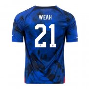 Maglia Stati Uniti Giocatore Weah Away 2022