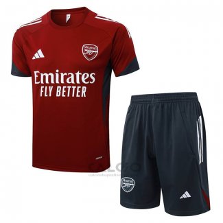 Tuta da Track Arsenal Manica Corta 2025-2026 Rosso - Pantaloncini