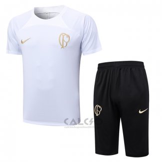 Tuta da Track Corinthians Manica Corta 2023-2024 Bianco - Pantaloncini