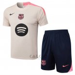 Tuta da Track FC Barcellona Manica Corta 2025-2026 Giallo - Pantaloncini