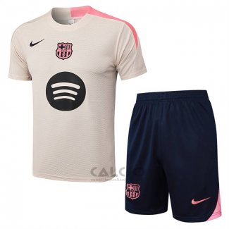 Tuta da Track FC Barcellona Manica Corta 2025-2026 Giallo - Pantaloncini