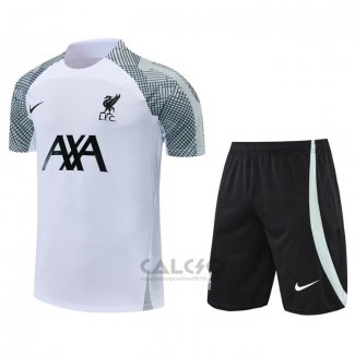 Tuta da Track Liverpool Manica Corta 2022-2023 Bianco - Pantaloncini