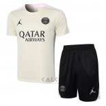 Tuta da Track Paris Saint-Germain Jordan Manica Corta 2024-2025 Giallo - Pantaloncini