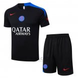 Tuta da Track Paris Saint-Germain Manica Corta 2025-2026 Nero - Pantaloncini