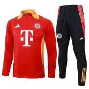 Tuta da Track di Felpa Bayern Monaco Bambino 2024-2025 Rosso