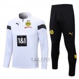 Tuta da Track di Felpa Borussia Dortmund 2022-2023 Bianco