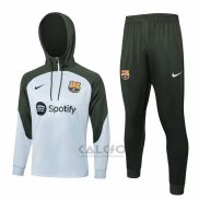 Tuta da Track di Felpa FC Barcellona 2023-2024 Grigio Claro