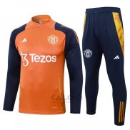 Tuta da Track di Felpa Manchester United 2024-2025 Arancione