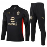 Tuta da Track di Felpa Milan 2024-2025 Nero