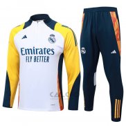 Tuta da Track di Felpa Real Madrid 2024-2025 Bianco