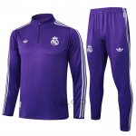 Tuta da Track di Felpa Real Madrid Bambino 2025-2026 Purpura