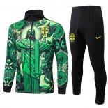 Tuta da Track di Giacca Brasile Jesus 2024-2025 Verde