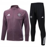 Tuta da Track di Giacca Manchester United Bambino 2025-2026 Marronee