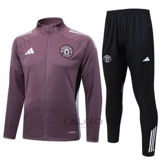 Tuta da Track di Giacca Manchester United Bambino 2025-2026 Marronee